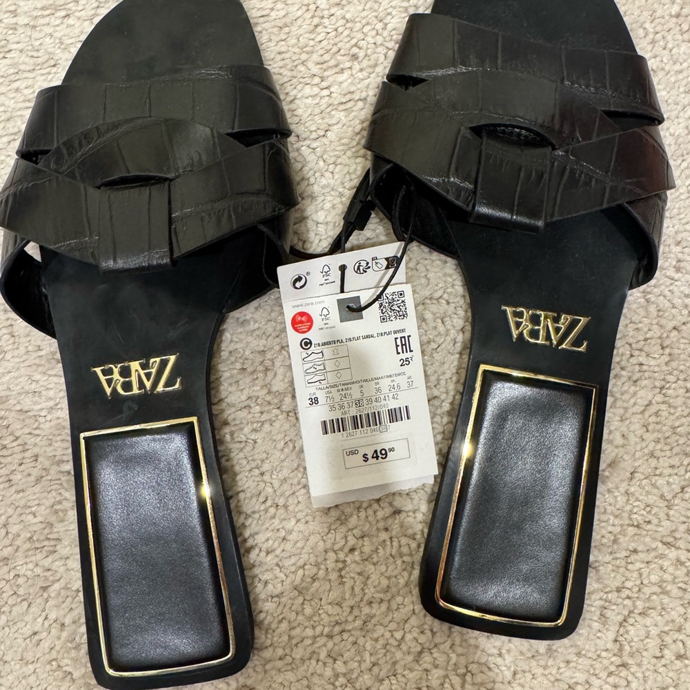 Zara Elegant Black Sandals